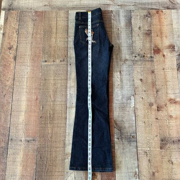 Y2K Hip Jeans USA denim boot cut with cowgirl boots hat on pocket juniors 5 - Picture 9 of 9